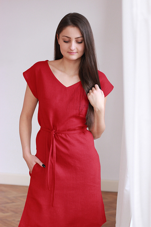 Minimalist double-sided linen dress from the original Czech workshop Lotika made with love for nature in the Czech